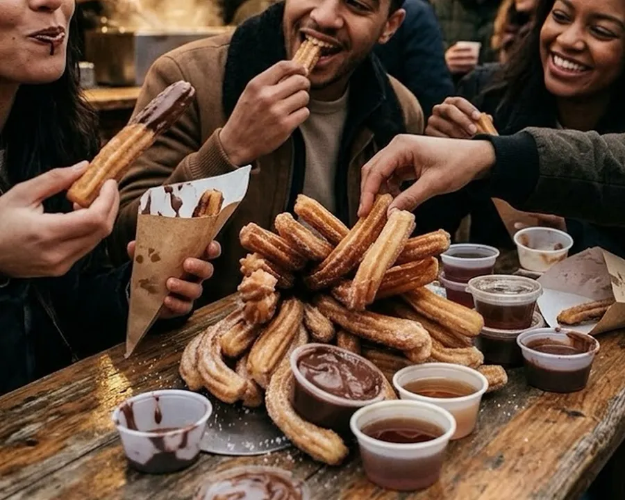 Tout le monde se régale avec des churros
